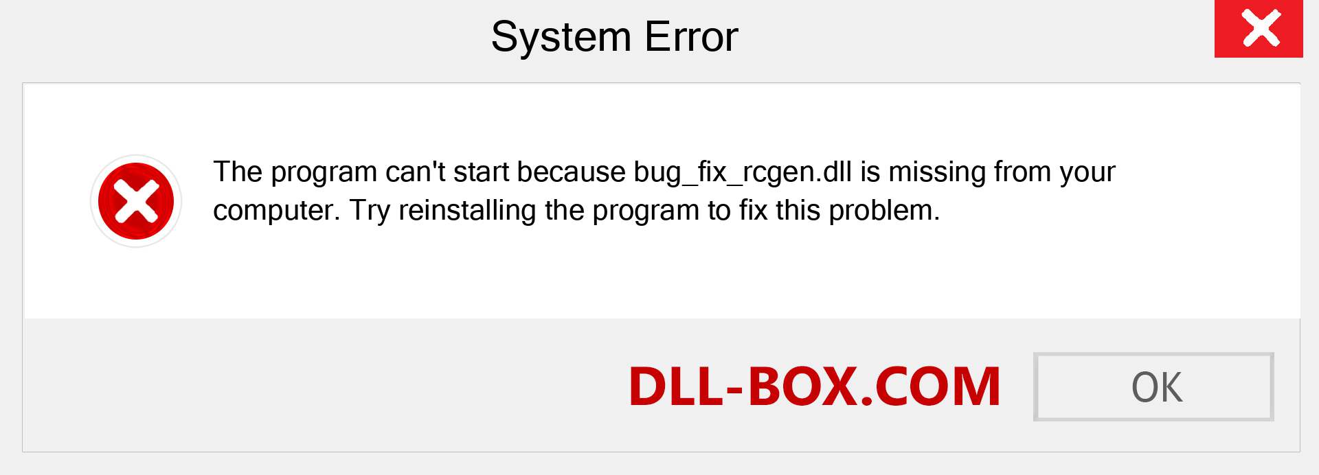  bug_fix_rcgen.dll file is missing?. Download for Windows 7, 8, 10 - Fix  bug_fix_rcgen dll Missing Error on Windows, photos, images
